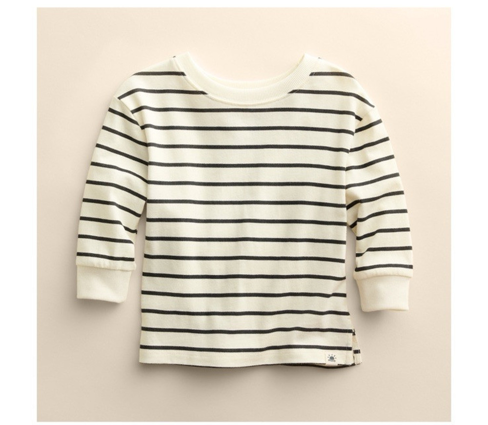 Little Co. by Lauren Conrad Organic Relaxed Skater Tee Black White Stripe 6M